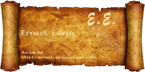 Ernszt Edvin névjegykártya